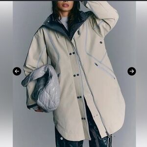 NWT Free People Movement Moon Magic Reflective Rain Parka Size Large